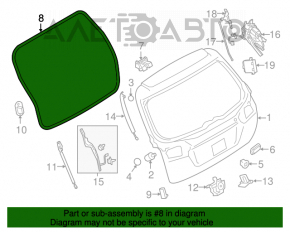 Garnitura de cauciuc pentru ușa portbagajului Subaru Outback 15-19