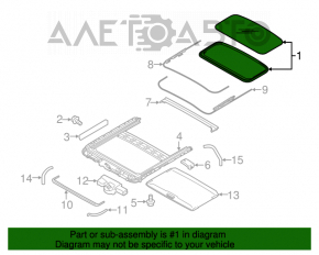 Geam asamblat Subaru Outback 15-19, perdea gri, pentru curățare chimică.