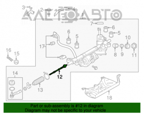 Рулевая тяга с наконечником правая Subaru Outback 15-19 ржавая