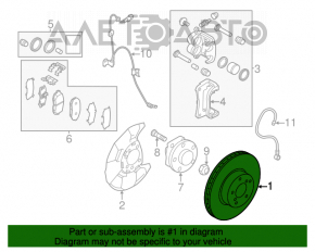 Placă de frână față stânga Subaru Outback 15-19 315/30mm