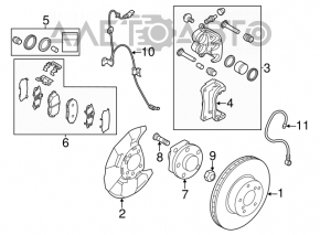 Placă de frână față stânga Subaru Outback 15-19 315/30mm