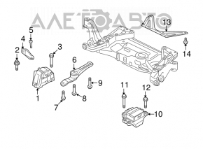 Pernele motorului spate VW Tiguan 09-17, cutie de viteze manuală, nou, original OEM