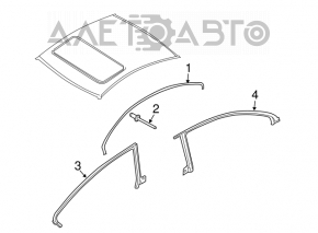 Tapa acoperiș dreapta VW CC 08-17 crom nou original OEM