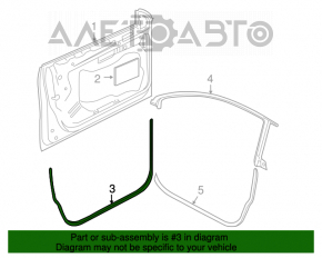 Garnitură de etanșare a ușii din față dreapta VW CC 08-17