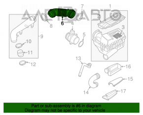 Conductă de aer către filtrul de aer VW CC 08-17