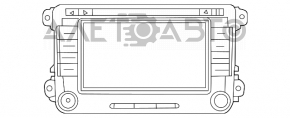 Monitor, display, navigație VW CC 13-17 rest pe 8 butoane