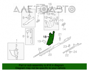 Capacul stâlpului central dreapta jos VW CC 08-17 negru.