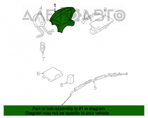 Airbag-ul de siguranță în volanul șoferului pentru Mitsubishi Galant 07-12, negru