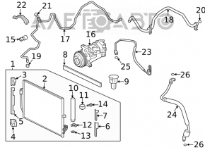 Tubul de aer condiționat condensator-compresor Infiniti QX50 19-