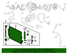 Radiatorul condensatorului de aer condiționat Infiniti QX50 19- nou OEM original