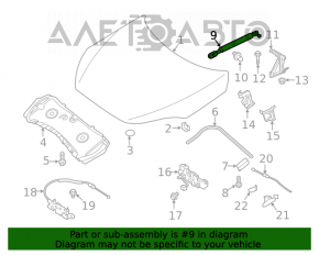 Amortizorul capotei dreapta pentru Infiniti QX50 19-