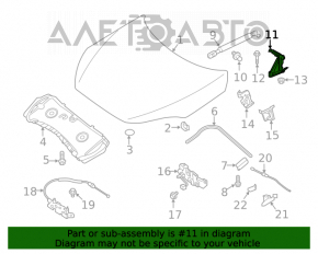 Bucla capotei stânga Infiniti QX50 19- nouă originală OEM