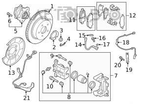 Placă de frână spate dreapta Infiniti QX50 19- 305/16mm