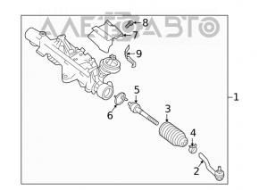 Capăt de direcție stânga Infiniti QX50 19 - nou original OEM