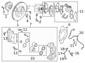 Disc de frână față dreapta Infiniti QX50 19- 330/34mm