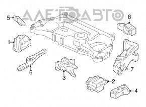 Подушка двигателя задняя VW Passat b7 12-15 USA 3.6