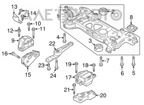 Подушка двигателя левая VW Passat b7 12-15 USA 3.6 новый неоригинал BAPMIC