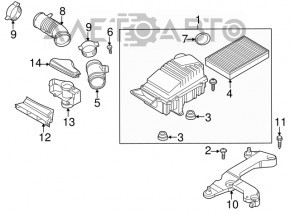 Воздуховод на фильтр VW Passat b7 12-15 USA 3.6