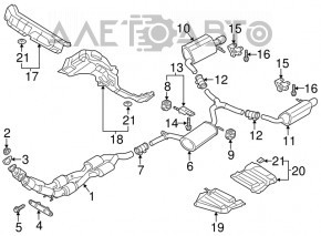 Tubul de admisie cu catalizator pentru VW Passat b7 12-15 USA 3.6