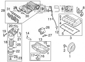 Corpul filtrului de ulei VW Passat b7 12-15 SUA 3.6