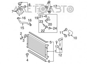 Radiator de răcire apă VW Passat b7 12-15 SUA 3.6 nou, neoriginal.