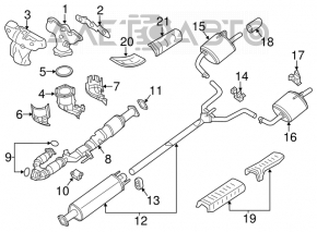 Convertor catalitic frontal Nissan Pathfinder 13-20