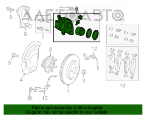 Suportul frontal stânga pentru Jeep Cherokee KL 14-22, cu 2 pistoane, ruginit.