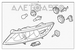 Farul din față dreapta asamblat Kia Optima 14-15 restilizat xenon + led.