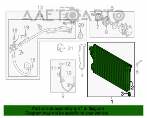 Radiatorul condensatorului de aer condiționat Kia Optima 14-15 restilizat 2.4 HCC, nou, original OEM