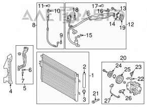 Radiatorul condensatorului de aer condiționat Hyundai Santa FE Sport 13-18 2.4 nou aftermarket KOYORAD