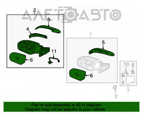 Oglindă laterală dreapta Hyundai Santa FE Sport 13-16 pre-restilizare, cu 3 pini, neagră.