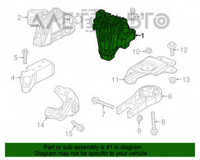 Pernele motorului dreapta Jeep Cherokee KL 14- 3.2