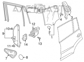 Механизм стеклоподъемника двери задней правой VW Tiguan 18-