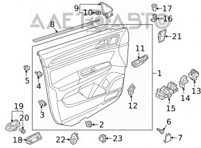 Controlul geamului electric din față, stânga, VW Tiguan 18-