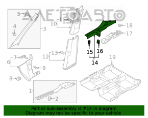 Capacul pragului din spate dreapta VW Tiguan 18- negru, tip 1, zgârieturi