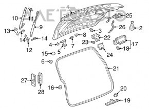 Amortizorul ușii portbagajului stâng VW Tiguan 18- nou OEM original