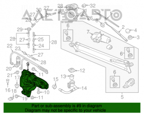 Rezervorul de spălare a parbrizului VW Tiguan 18 - alb, cu gât, filtru, senzor și capac