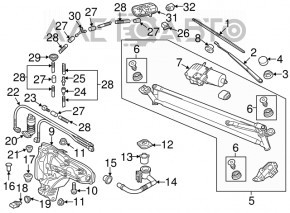 Rezervorul de spălare a parbrizului VW Tiguan 18 - alb, cu gât, filtru, senzor și capac