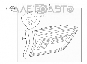 Lampa interioară pentru capacul portbagajului stânga VW Tiguan 18- SUA