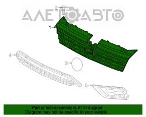 Решетка радиатора grill VW Tiguan 18- с эмблемой