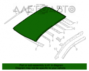 Acoperiș metalic pentru Nissan Murano Z52 15- pe caroserie