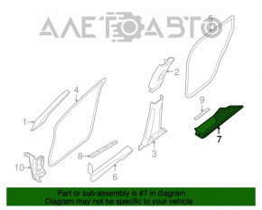 Capacul pragului din spate dreapta interior Infiniti JX35 QX60 13- bej