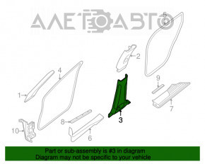 Capacul stâlpului central dreapta jos Infiniti JX35 QX60 13- bej