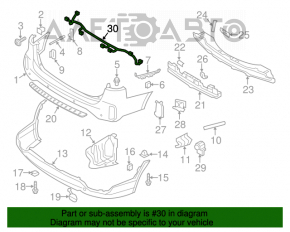 Montarea barei spate Kia Sorento 14-15 cu loc pentru senzori de parcare.