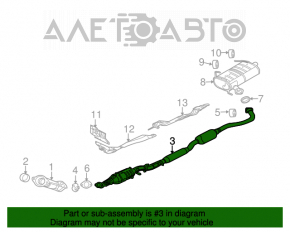 Catalizatorul de evacuare cu mijlocul traseului pentru Mitsubishi Outlander 14-21 AWD