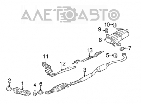 Catalizatorul de evacuare cu mijlocul traseului pentru Mitsubishi Outlander 14-21 AWD