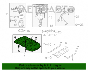 Rezervorul de combustibil Mitsubishi Outlander 14-21 AWD