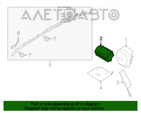 Airbag-ul de pasager din bordul Subaru Outback 15-19