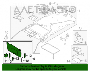 Capota stângă Subaru Legacy 15-19 gri, fără cârlig, pentru curățare chimică.