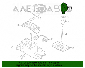 Ручка КПП Subaru Outback 15-19 кожа, черная